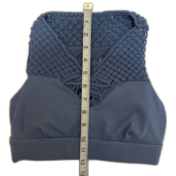 Carbon38 Sayang Canggu Macrame Crochet Sports Bra in Dusty Blue Limited Edition - Picture 6 of 7